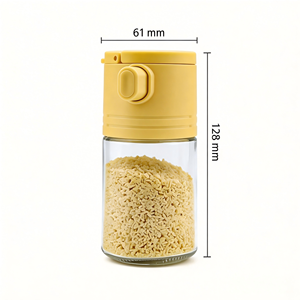 Salière en verre multi-usage grande capacité 180 ml, salière quantitative 2-en-1 en verre - Product Image 4