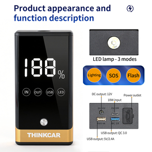THINKCAR Démarreur de Voiture 16000mAh, Courant de Démarrage 1000A, Chargeur Portable pour Voiture, Booster de Démarrage, Dispositif de Démarrage d'Urgence - Product Image 5