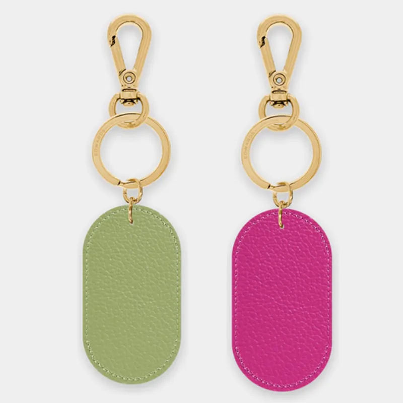 Factory wholesale custom pu name keychain oval leather keyring key holders for girls
