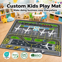 Tapis de jeu personnalisé pour bébé avec motif aéroport, tapis d'éveil imprimé sur mesure pour tout-petits, tapis de jeu doux pour enfants pour chambre d'enfant