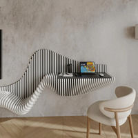 Meuble d'art haut de gamme : Étagère décorative paramétrique en bois sur mesure, centre de rangement fonctionnel et présentoir