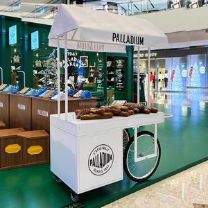 Carrito Flotante Pequeño para Mercado Nocturno, Puesto de Bebidas al Aire Libre con Ruedas, Puesto Móvil de Aperitivos, Stand Comercial para Exposiciones - Product Image 3