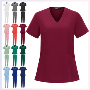 HZMox Women's Scrub Set V-<b>Neck</b> Short Sleeve Pants Moisture Wicking Hospital Uniforms Plus Size S XXL - Product Image 1