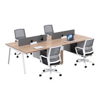 Ensemble de chaises de bureau modernes en PVC, ignifuges, pour usage commercial et bureautique, postes de travail élégants avec écran de séparation pour ordinateur