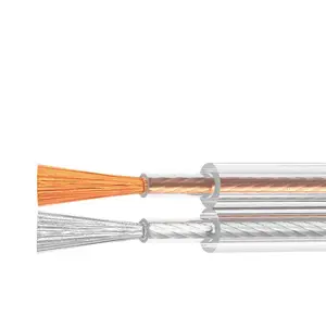 2023 Beliebtes 21awg 2-adriges klares elektrisches Kabel 0, 4 mm2 OFC-verzinntes Kupfer-Multistrand-Lautsprecher kabel mit Cinch-Anschluss Audio Sound