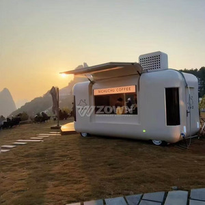 Kiosque à café mobile moderne en forme de cube, corps blanc mat, pour camping en plein air - Product Image 1
