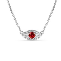 Milskye bijoux pour femmes haute qualité 925 argent Sterling 18k plaqué or charme rubis naturel mauvais œil collier