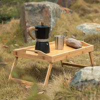 Plateau de lit en bambou pliable et antique, support portable personnalisé pour la maison, plateau de lit avec pieds pliants