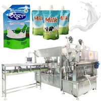 Automatische 10-spuitjes vul- en afsluitmachine voor detergent, fruitsap, saus, melk, pasta en vloeistoffen in zakjes met PLC-besturing