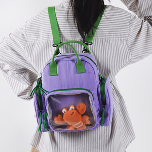 Oem Odm Custom Sea Animal Crab Plush Doll Ita Backpack Set Block Transparent Itabag Nylon Clear Window Anime Pin Display Bag - Product Image 3