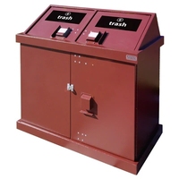 Poubelle double pour déchets/recyclage avec graphismes découpés au laser, poubelle anti-ours