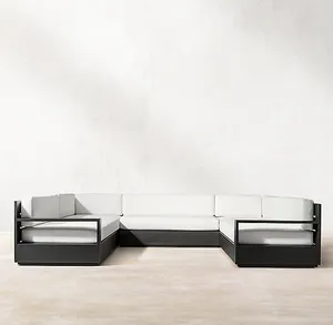 Garden furniture relax ultra-deep seat set aluminum outdoor u shaped sectional sofas