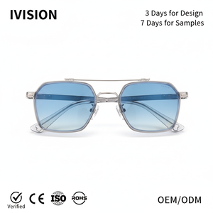 <span class=keywords><strong>Lunettes</strong></span> <span class=keywords><strong>de</strong></span> <span class=keywords><strong>Soleil</strong></span> Photochromiques Hommes Femmes à Monture Bleue et Verres Bleus, Protection Anti-Myopie - Product Image 1