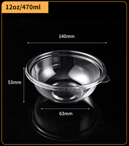 Ciotola in Plastica Rotonda <span class=keywords><strong>PET</strong></span> RPET Trasparente Rigida Monouso per Insalata Dessert Frutta Cibo da Asporto all'Ingrosso - Product Image 2