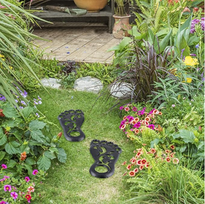 Coppia di impronta di pietra di lancio in ghisa Flagstone piedi decorativi trampolino di lancio <span class=keywords><strong>per</strong></span> <span class=keywords><strong>giardino</strong></span> passerella letto di fiori - Product Image 6
