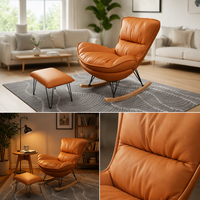 Fauteuil à bascule Lobster, design moderne et minimaliste, structure métallique, pour balcon, salon, mobilier de maison, style léger et luxueux, chaise longue individuelle décontractée
