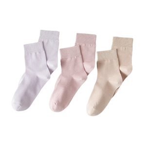 Pure Cotton Women's Summer Thin Mid-Calf Socks Breathable Solid Color Seamless Anti-Slip Sweat-Absorbent Casual Socks - Product Image 5