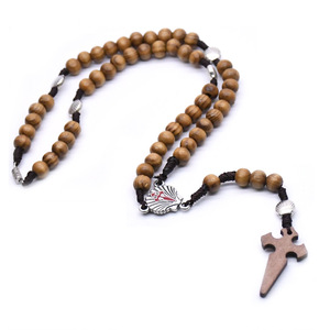 Collier de prière en bois avec pendentif croix pour usage religieux, cadeau - Product Image 4