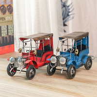 Modèle rétro de motocyclette-rickshaw d'avion, petites décorations en étain, accessoires de photographie