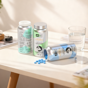 Pot à pilules en aluminium de qualité alimentaire, utilisé pour les capsules et les comprimés, emballage nutritionnel de qualité supérieure pour les soins de santé - Product Image 5