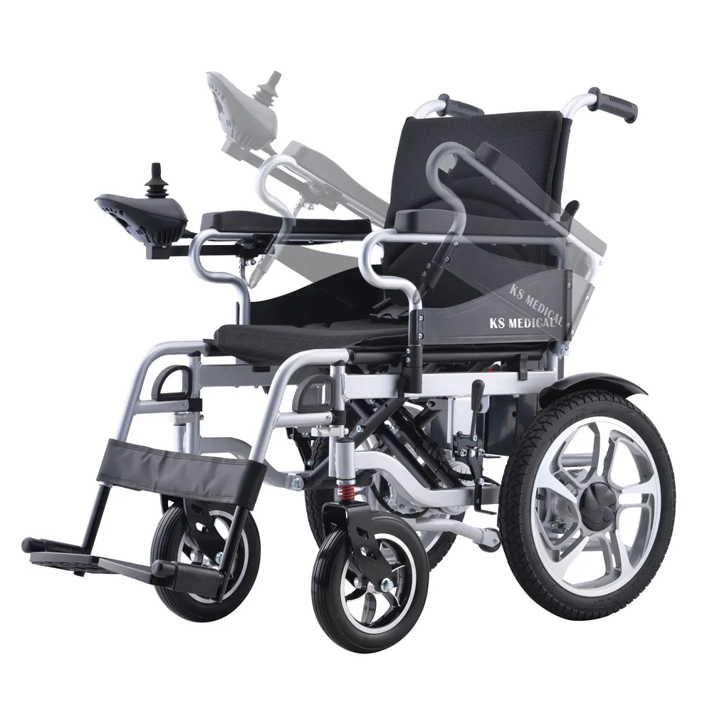 KSM-501P üst satıcı ile ucuz katlanır elektrikli tekerlekli sandalye ucuz katlanabilir tekerlekli sandalye elektrikli fırçasız Motor