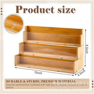 Tiered Wooden Greeting Card Display <b>Stand</b> For Desk Photo Storage Organizer With Floral Cards Shown - Product Image 5