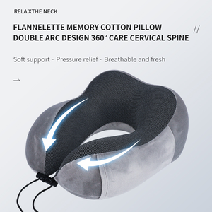 Premium bellek köpük seyahat yastık, uçan araba seyahat yastık için özel Logo ayarlanabilir boyun desteği - Product Image 2