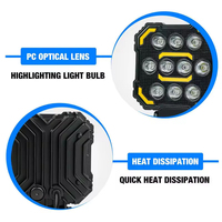 Feux de conduite LED universels carrés en aluminium 20W LIU HJG IP67, barre lumineuse de travail tout-terrain pour camion 4x4, tracteur, VTT