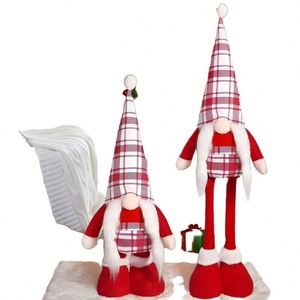 Petits gnomes de Noël faits à la main, style nordique, figurines en peluche sans visage, couple extensible |   Fenêtre de vacances scandinave - Product Image 1