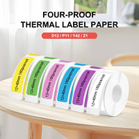 Kertas Printer termal Mini harga pabrik 12*40mm gulungan stiker kertas termal berperekat antarmuka USB putih 203dpi tersedia
