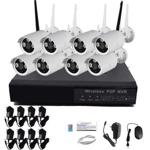 Kit NVR sans fil P2P 8 canaux 1080P HD, système de surveillance avec vision nocturne, caméra de sécurité Wi-Fi, utilisation en extérieur et en intérieur - Product Image 1