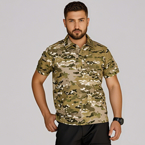 Bavero ad asciugatura rapida <span class=keywords><strong>t</strong></span>-shirt sportiva da uomo ampia estate cappotto da esterno allenamento tattico a maniche corte reale <span class=keywords><strong>CS</strong></span> Casual all'ingrosso - Product Image 1