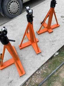 Support de déroulage de câble à roulettes en A, fabriqué à partir de cadres de support robustes thermolaqués jaunes avec axe en acier galvanisé - Product Image 5