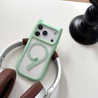 Coque en silicone antichoc personnalisable avec oreilles de chat magnétiques, nouvelles couleurs tendance, pour iPhone 17 Pro Max 16 15 14 13 12 11