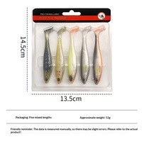 Vente en gros de leurres souples artificiels Bionic T-Tail, haute élasticité, 9 cm, 6,5 g, coulants, longue portée