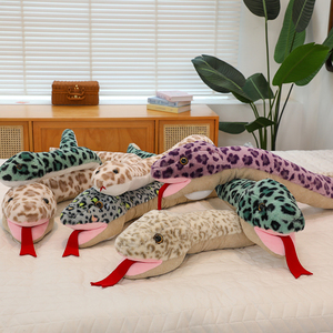 Logotipo personalizado 150cm Cobra Recheado Animal Pelúcia Mão Fantoche Cobra Gigante Anaconda Realista Listrado Listrado Python - Product Image 4