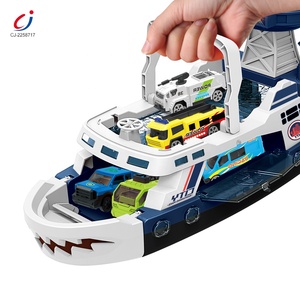 Giocattolo per bambini stoccaggio della polizia squalo nave barca giocattolo set catapulta attrito lega <span class=keywords><strong>auto</strong></span> città metallo pressofuso modello di <span class=keywords><strong>auto</strong></span> per i bambini - Product Image 3
