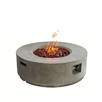 Brasero rectangulaire d'extérieur au gaz naturel avec 50 000 BTU, en matériau MGO écologique et billes de verre, idéal pour le camping et les fêtes