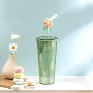 Vaso de plástico verde de 26oz con bonitas puntas de pajita, duradero y sostenible, sin BPA, apto para lavavajillas para bebidas y licores - Product Image 2
