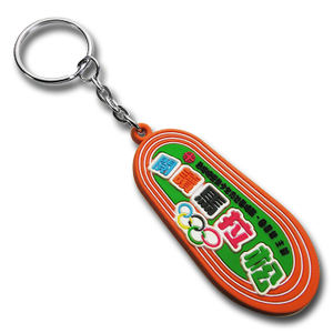 Porte-clés en caoutchouc 3D en forme de baskets, mini anneaux en plastique, métal imprimé, OEM et sur mesure - Product Image 1