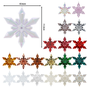 مخصصة عالية الجودة جوهرة شفافة الاكريليك زخرفة شجرة عيد الميلاد ندفة الثلج الكريستال شنقا ديكور المنزل الحزب - Product Image 5