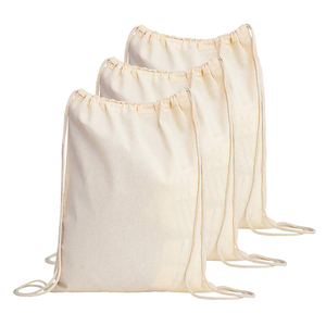 Custom Printed Logo Durable Cotton Canvas Sports Drawstring <b>Backpack</b> Bags for Education <b>Training</b> and Promotional Gifts - Product Image 6
