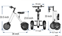 Scooter Eléctrico Plegable Portátil Ligero XFY con Asiento, Scooter Eléctrico de 3 Ruedas para Exteriores, Hogar y Oficina