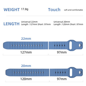 Pour Samsung Galaxy Watch 6 <span class=keywords><strong>7</strong></span> 20MM Remplacer le bracelet de montre en silicone pour <span class=keywords><strong>Huawei</strong></span> / <span class=keywords><strong>Amazfit</strong></span> Bracelet de montre 22mm - Product Image 5