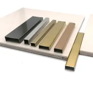 하이 퀄리티 뜨거운 판매 티타늄 PVD 색상 코팅 스테인레스 스틸 타일 트림 금속 벽 U 모양의 스트립 장식