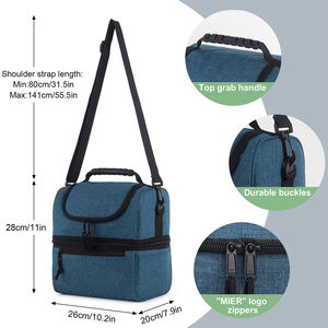 <span class=keywords><strong>Sac</strong></span> fourre-tout <span class=keywords><strong>isotherme</strong></span> écologique en polyester Oxford durable avec logo personnalisé avec fermeture éclair <span class=keywords><strong>Sac</strong></span> de rangement étanche pour les aliments - Product Image 2