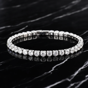 Bracelet Hip Hop Tennis Diamant 925 Argent Moissanite diamant Tennis Bracelet Femme avec 3mm 4mm Bijoux fantaisie - Product Image 1