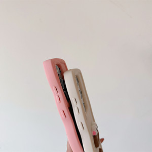 Coque de téléphone ondulée en TPU avec dragonne et <span class=keywords><strong>protection</strong></span> d'objectif à verrouillage métallique Q - Product Image 6