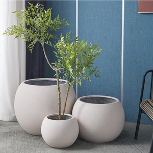 Pot en argile de magnésium, vase sphérique innovant pour les magasins de décoration intérieure de luxe, grand centre de présentation <span class=keywords><strong>botanique</strong></span> - Product Image 4