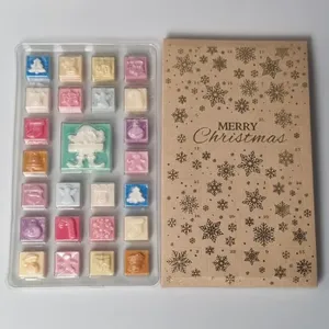 Boîte de <span class=keywords><strong>calendrier</strong></span> de l'avent compte à rebours de Noël personnalisé cire recyclée fondue avec revêtement UV de stratification brillante et caractéristiques de gaufrage - Product Image 3